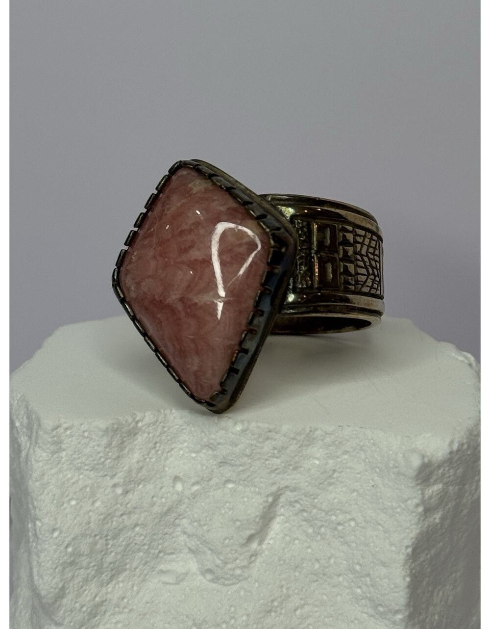 Vintage 925 Sterling Silver Morganite Ring Size 8